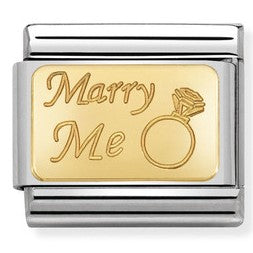 030121/44 Classic bonded yellow Gold Engraved Sign MARRY ME 030121/44