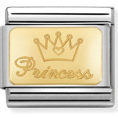 030121/47 Classic bonded yellow Gold Engraved Sign PRINCESS