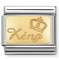 030121/48 Classic bonded yellow Gold Engraved Sign KING