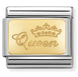 030121/49 Classic bonded yellow Gold Engraved Sign QUEEN