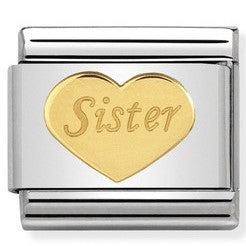 030162/36 Classic bonded yellow GOLD SISTER HEART
