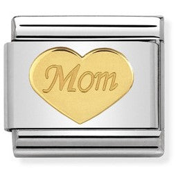 030162/37 Classic bonded yellow Gold MOM HEART