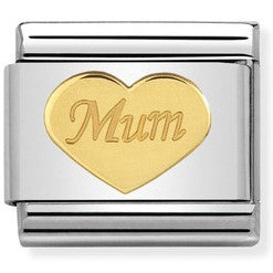 030162/38 Classic bonded yellow Gold MUM HEART