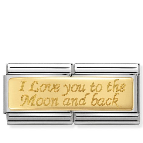 030710/10 Classic Double Bonded Yellow Gold I love you to the moon and Back