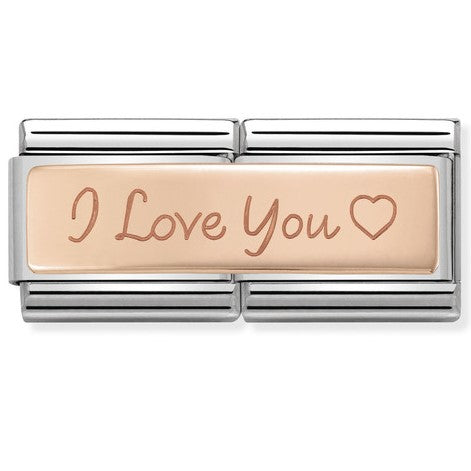 430710/04Classic 9ct Rose Gold Double Engraved  I LOVE YOU