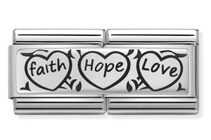 330710/11 CLASSIC DOUBLE SILVER FAITH HOPE LOVE