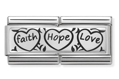 330710/11 CLASSIC DOUBLE SILVER FAITH HOPE LOVE