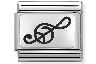 330109/04 CLASSIC SILVER OXIDIZED TREBLE CLEF