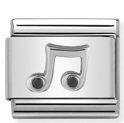 330311/08 CLASSIC SILVER CZ MUSIC NOTE