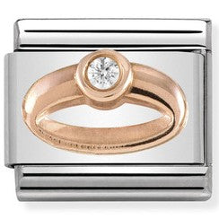 430305/04 Classic Bonded Rose Gold& CZ Ring