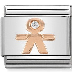 430305/08 Classic Bonded Rose Gold& CZ Little Boy (08)