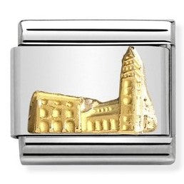 030146/14 Classic MONUMENT RELIEF,stainless steel, bonded yellow gold Pistoia Cathedral