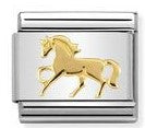 030149/26 Classic SYMBOLS steel & bonded yellow Gold Galloping Horse