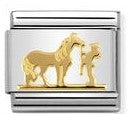 030149/29 Classic SYMBOLS steel & bonded yellow gold Horse with Rider