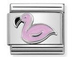 330202/43 Classic,S/steel,enamel,silver  Flamingo