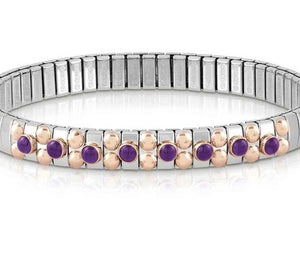 Bracelet XTE S steel, Rose gold, 8 stones AMETHYST 044036/013