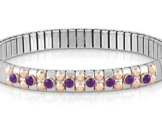 Bracelet XTE S steel, Rose gold, 8 stones AMETHYST 044036/013
