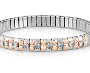 Bracelet XTE S/steel.9ct R/Gold,8 stones LT BLUE TOPAZ 044036/025