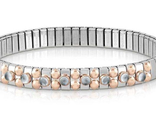 Bracelet XTE S/steel.9ct R/Gold,8 stones LT BLUE TOPAZ 044036/025