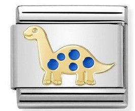 030272/39 Classic steel ,yellow  gold,enamel. Dinosaur