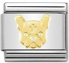 030162/54 Classic SYMBOLS,steel , bonded yellow gold Dog