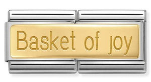 030710/19 Classic DBL ENGRAVED steel & Bonded Yellow Gold  Basket of joy
