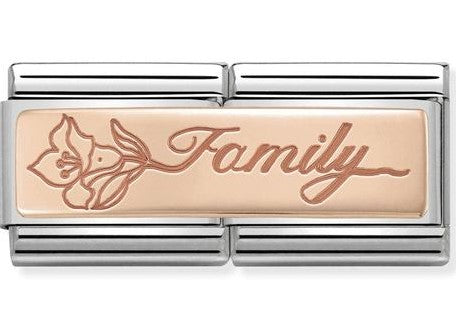 430710/17 Classic DBL ENGRAVED S/Steel,9k Rose gold  Family with flower