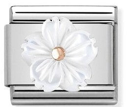 430510/02 Classic , S/steel 9k gold Flower, WHITE MOTHER OF PEARL