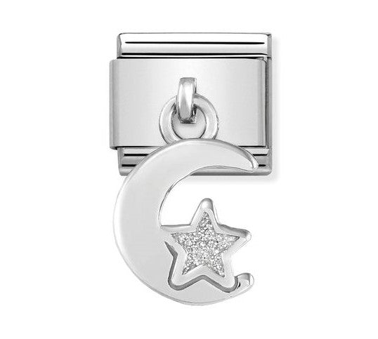 331805/05 Classic CHARMS steel, 925 silver & enamel Moon and star