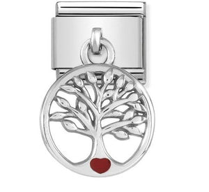 331805/07 Classic CHARMS steel,925 silver & enamel Tree of life