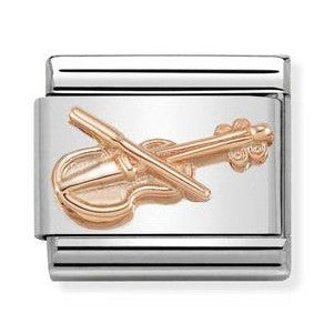 430106/11 Classic RELIEF SYMBOL,S/steel ,Bonded Rose Gold ,Violin,