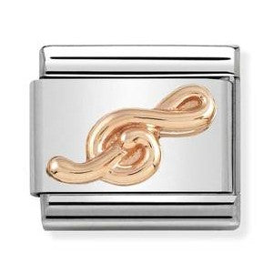 430106/13 Classic RELIEF SYMBOL,S/steel,Bonded Rose Gold ,Treble Clef