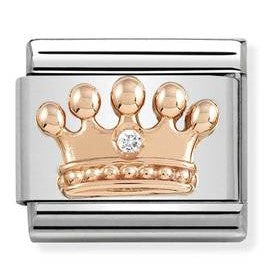 430305/24Classic Symbol,S/Steel,9K rose gold, CZ ,Crown.