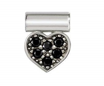 147122/005 SeiMia Silver & Coloured CZ Black Heart