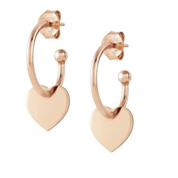 147703/022 MELODIE earrings,925 silver / RG Plate Heart