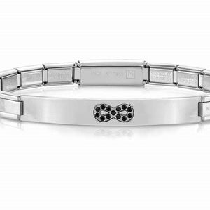 021134/024 TRENDSETTER,S/Steel, 925 silver,BLACK CZ Infinite