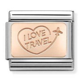 430110/02 Classic ,S/steel, Bonded Rose Gold I LOVE TRAVEL.
