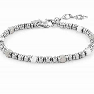 027905/042 INSTINCT bracelet,S/steel,stones WHITE AGATE VENICE