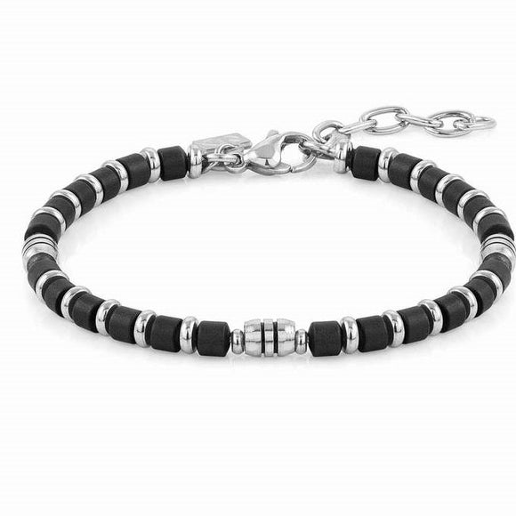 027907/001 INSTINCT braceletS/steel,hematite BLACK