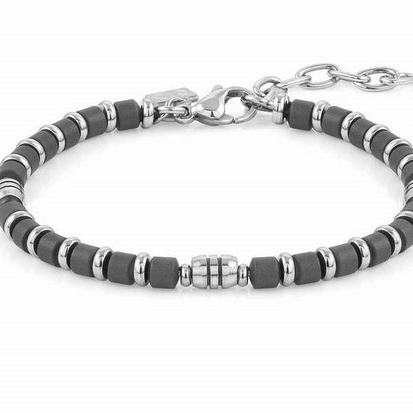 027907/051 INSTINCT bracelet,S/steel, hematite Grey