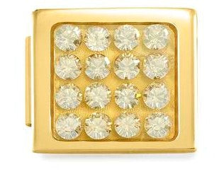 230605/15 Glam,steel,CZ Fin, YELLOW GOLD Yellow Pave