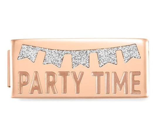 230702/02 DOUBLE Glam,steel,enamel Fin, PINK GOLD Party Time