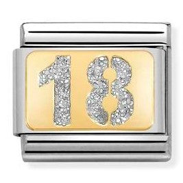 030224/01 Classic GLITTER PLATES,steel, enamel, bonded yellow gold, SILVER Number 18