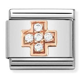 430302/29 Classic.S/steel.rose gold  & CZ Cross