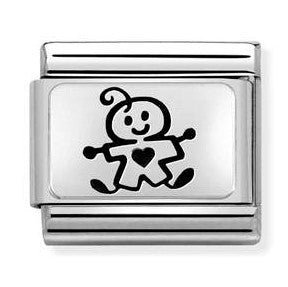 330109/50 Classic OXYDISED PLATES,S/steel,925 silver,Baby boy