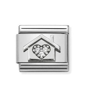 330311/11 Classic  S/Steel,silver 925,CZ Home With Heart