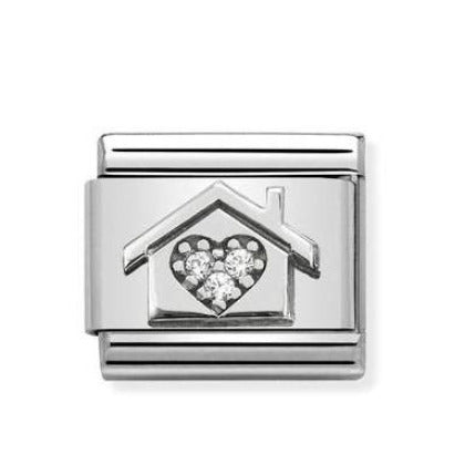 330311/11 Classic  S/Steel,silver 925,CZ Home With Heart