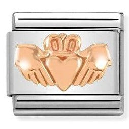 430106/20 Classic RELIEF S/steel and Bonded Rose Gold Claddagh
