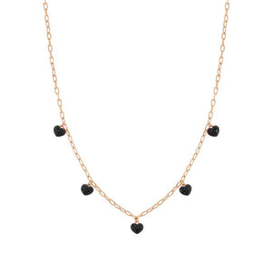 147913/020 EASYCHIC necklace ed, LOVE, 925 silver,CZ,Rich Rose Gold BLACK Heart