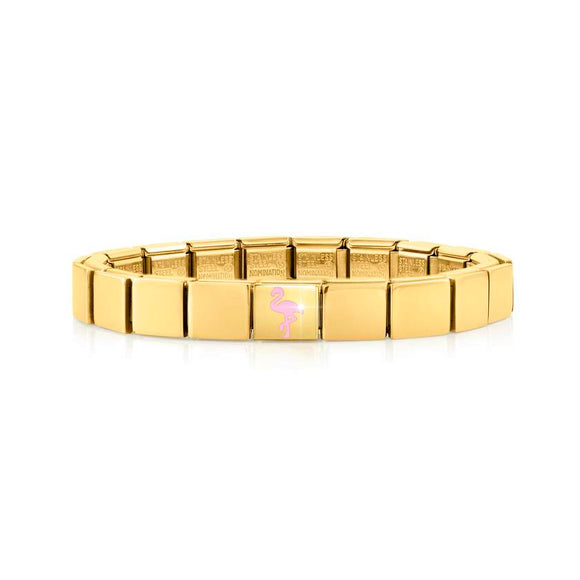 239103/03 GLAM bracelet,1 symbol, YELLOW GOLD finish Flamingo